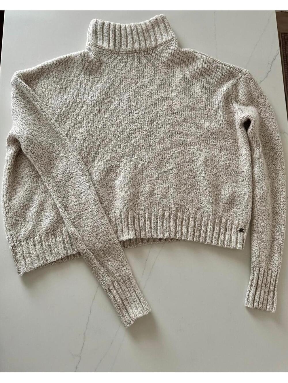 American Eagle Cream Turtleneck Cropped Sweater Size XS